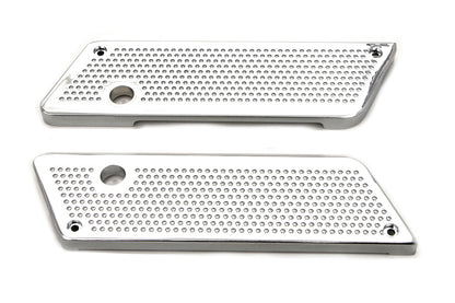 VTwin Perforated Chrome Saddlebag Face Plates for 1993-2013 Harley Touring FLT