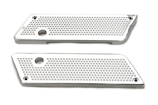 VTwin Perforated Chrome Saddlebag Face Plates for 1993-2013 Harley Touring FLT