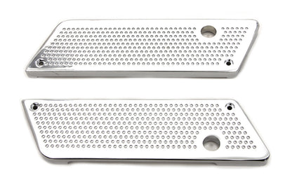 VTwin Perforated Chrome Saddlebag Face Plates for 1993-2013 Harley Touring FLT