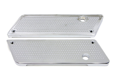 VTwin Perforated Chrome Saddlebag Face Plates for 1993-2013 Harley Touring FLT