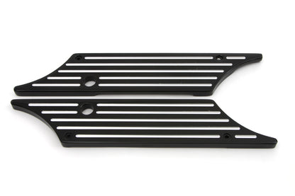 VTwin Black Ball Milled Rear Saddlebag Hinge Covers 1993-2013 Harley Touring FLT