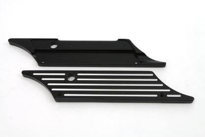 VTwin Black Ball Milled Rear Saddlebag Hinge Covers 1993-2013 Harley Touring FLT