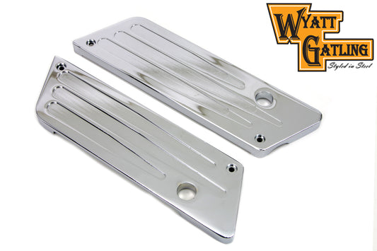 VTwin Milled Chrome Rear Saddlebag Hinge Covers 1993-2013 Harley Touring FLT