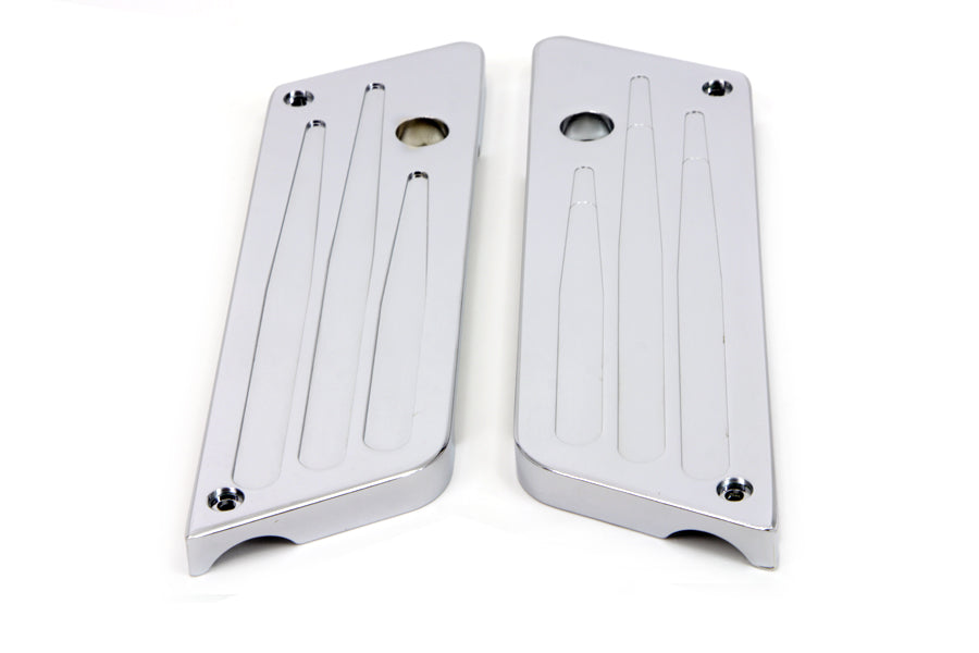 VTwin Milled Chrome Rear Saddlebag Hinge Covers 1993-2013 Harley Touring FLT