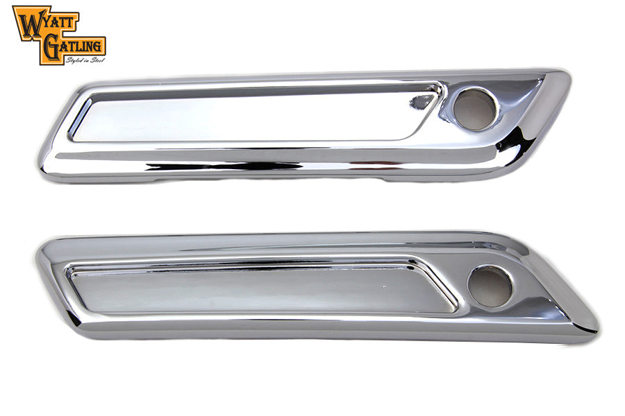VTwin Wyatt Gatling Smooth Saddlebag Latch Hinge Covers 2014-2023 Harley Touring