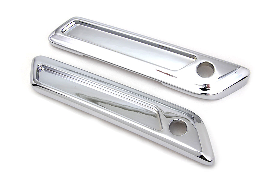 VTwin Wyatt Gatling Smooth Saddlebag Latch Hinge Covers 2014-2023 Harley Touring