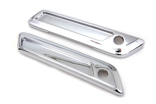 VTwin Wyatt Gatling Smooth Saddlebag Latch Hinge Covers 2014-2023 Harley Touring