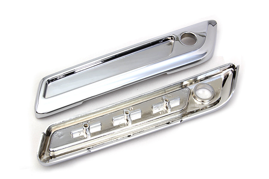 VTwin Wyatt Gatling Smooth Saddlebag Latch Hinge Covers 2014-2023 Harley Touring