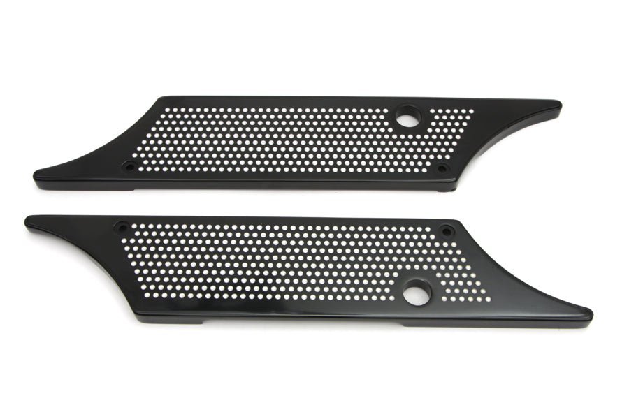 VTwin Perforated Winged Saddlebag Hinge Covers 1993-2013 Harley Touring FLT