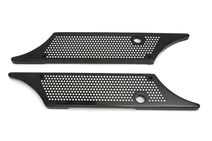 VTwin Perforated Winged Saddlebag Hinge Covers 1993-2013 Harley Touring FLT