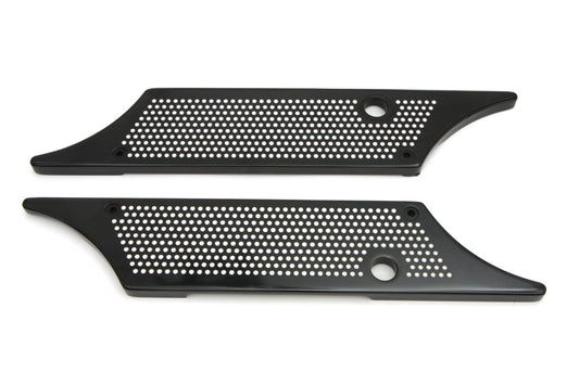 VTwin Perforated Winged Saddlebag Hinge Covers 1993-2013 Harley Touring FLT