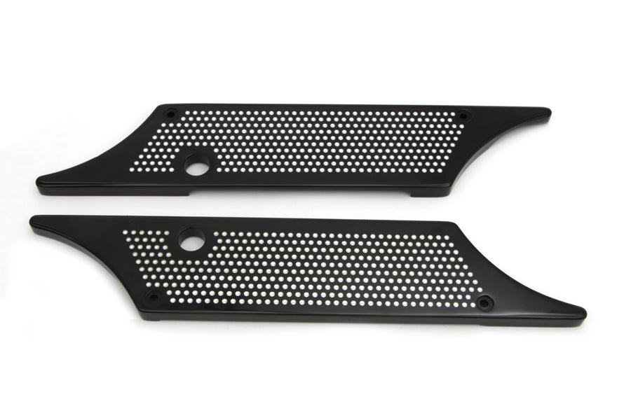 VTwin Perforated Winged Saddlebag Hinge Covers 1993-2013 Harley Touring FLT