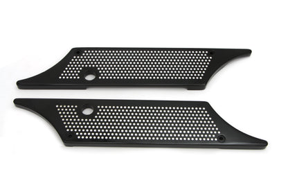 VTwin Perforated Winged Saddlebag Hinge Covers 1993-2013 Harley Touring FLT