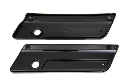 VTwin Wyatt Gatling Black Saddlebag Hinge Covers 1993-2013 Harley Touring FLT