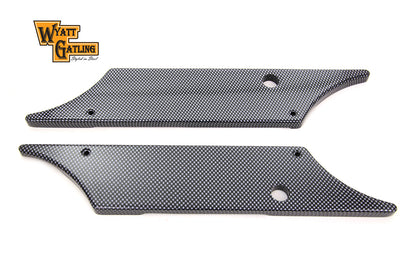 VTwin Black Carbon Fiber Saddlebag Hinge Covers 1993-2013 Harley Touring FLT