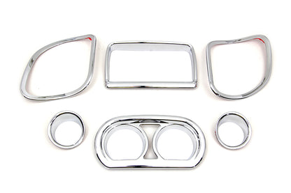 Vtwin Chrome Inner Fairing Gauge Trim Kit 2015-2023 Harley Road Glide FLTR
