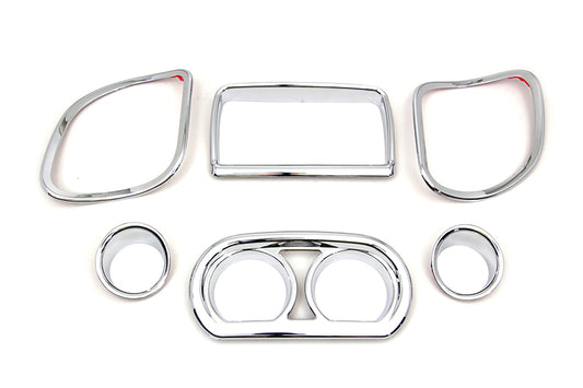Vtwin Chrome Inner Fairing Gauge Trim Kit 2015-2023 Harley Road Glide FLTR