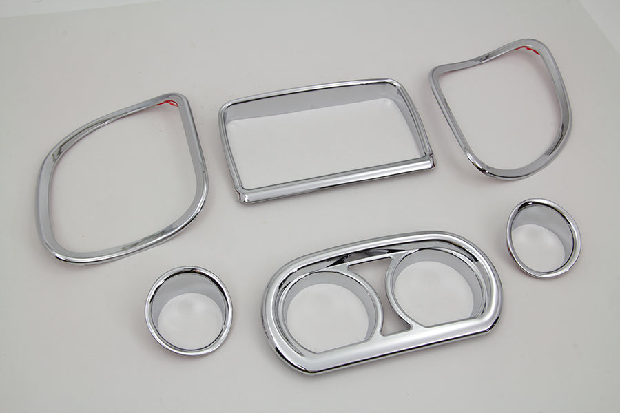 Vtwin Chrome Inner Fairing Gauge Trim Kit 2015-2023 Harley Road Glide FLTR