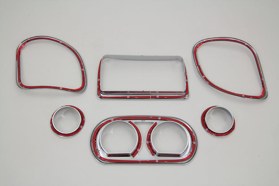 Vtwin Chrome Inner Fairing Gauge Trim Kit 2015-2023 Harley Road Glide FLTR