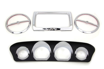 Vtwin Chrome & Black Inner Fairing Trim Kit 2014-2016 Harley Touring FLHT FLHX