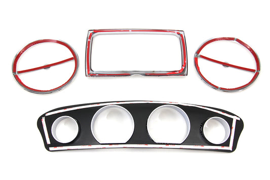 Vtwin Chrome & Black Inner Fairing Trim Kit 2014-2016 Harley Touring FLHT FLHX