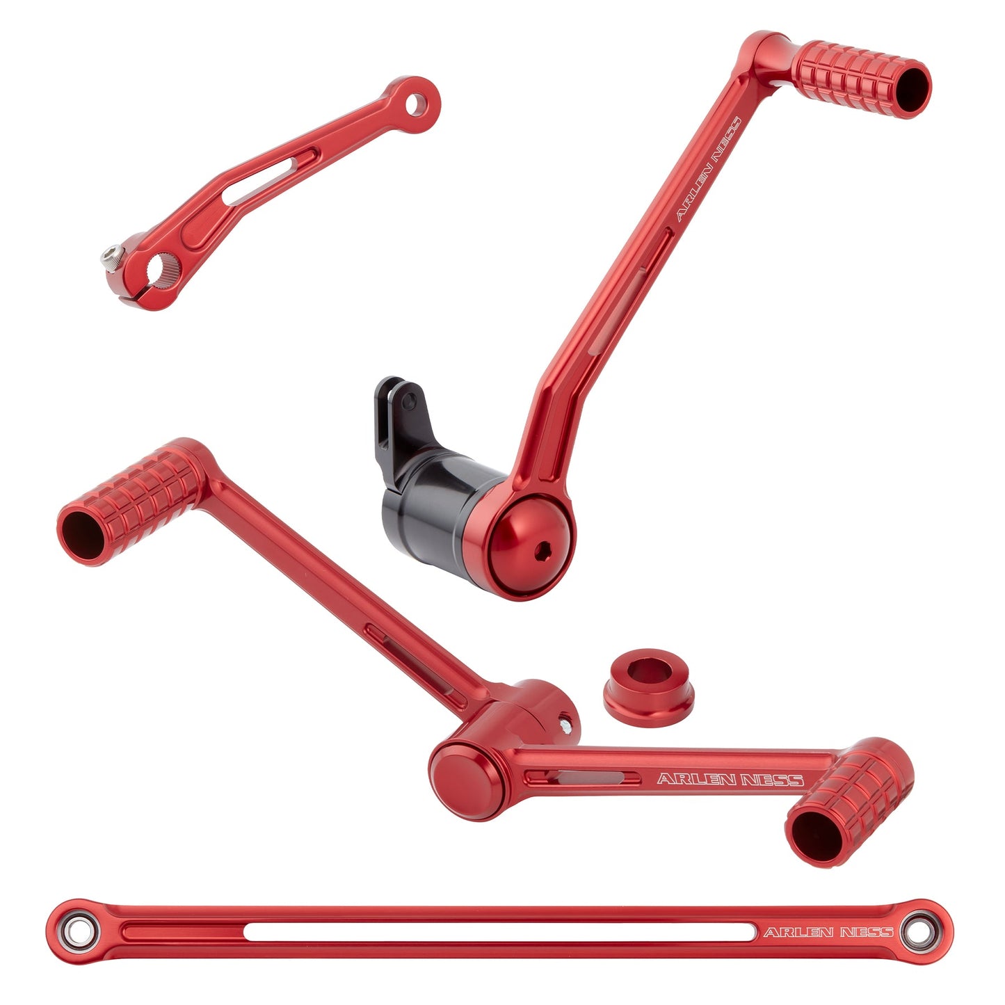 Arlen Ness Speedliner Red Heel Toe Foot Control Kit for 00-23 Harley Road Glide