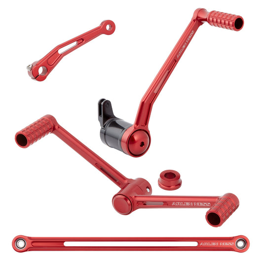 Arlen Ness Speedliner Red Heel Toe Foot Control Kit for 00-23 Harley Road Glide
