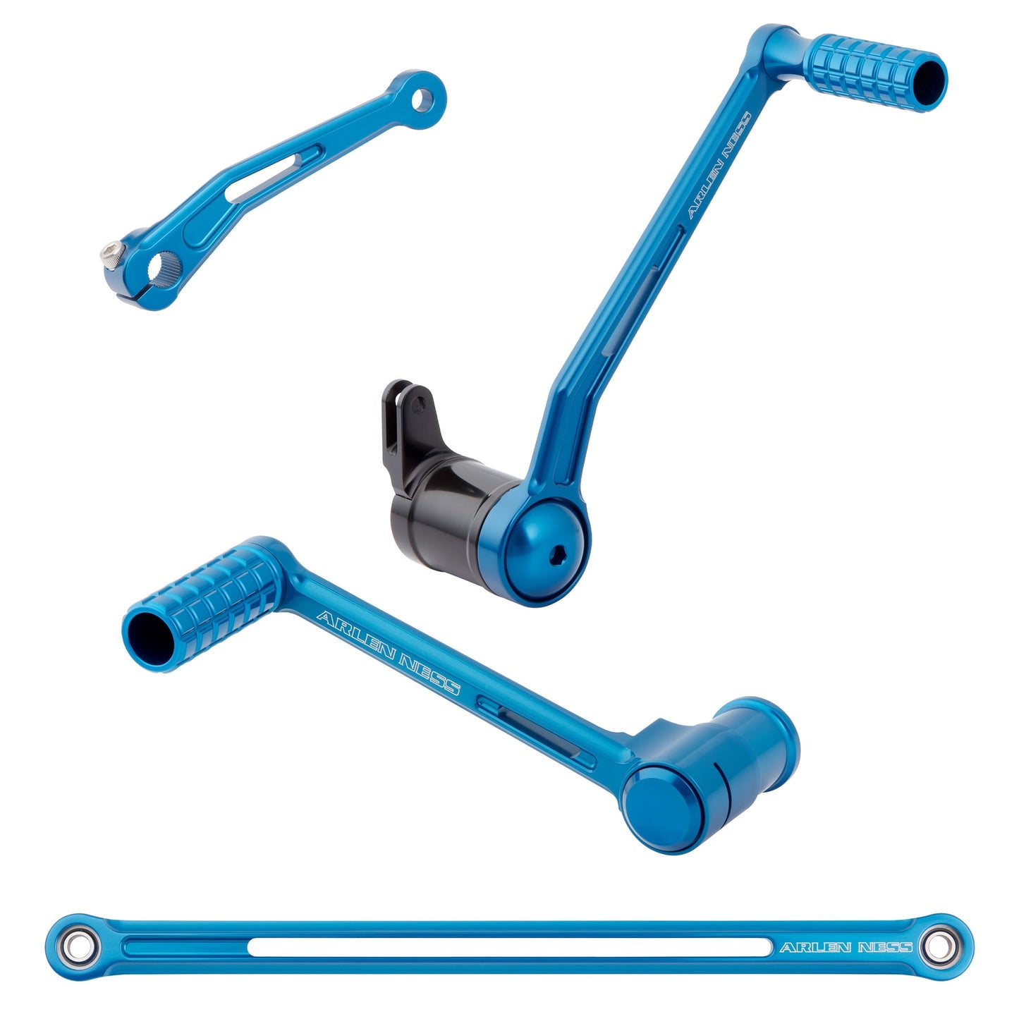Arlen Ness Speedliner Blue Solo Foot Control Kit for 2000-2023 Harley Road Glide