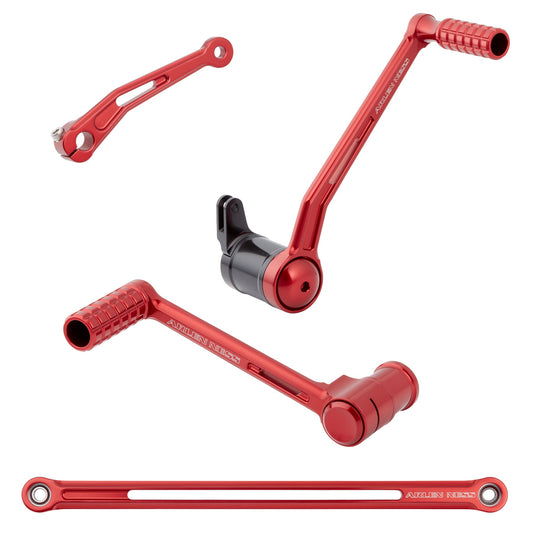 Arlen Ness Speedliner Red Solo Foot Control Kit for 2000-2023 Harley Road Glide