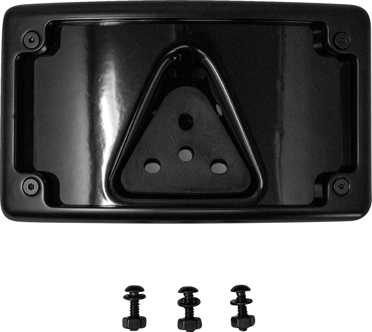 Kodlin Curved Black 3-Hole LED Laydown License Plate Kit for Harley Davidson