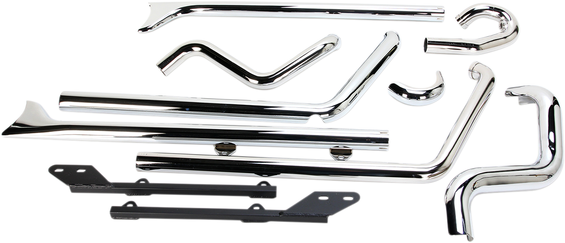Bassani Chrome True Dual 36" Fishtail Exhaust 2007-2017 Harley Softail FLSTNI