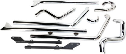 Bassani Chrome True Dual 36" Fishtail Exhaust 2007-2017 Harley Softail FLSTNI