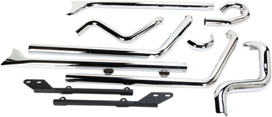 Bassani Chrome True Dual 36" Fishtail Exhaust 2007-2017 Harley Softail FLSTNI