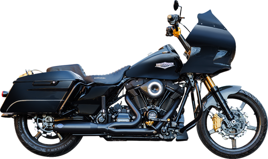 S&S Cycle 2-into-1 Qualifier Black Exhaust System for 2017-2023 Harley Touring