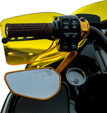 Klock Werks Flare Yellow Hand Guards fits 2002-2025 Harley Hydraulic Clutch