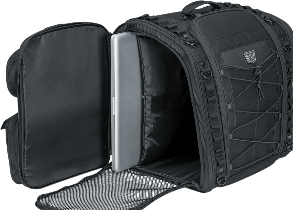 Kuryakyn 5284 Black Textile Momentum Road Warrior Rear Rack Bag for Harley