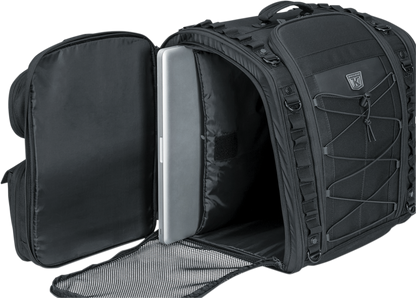 Kuryakyn 5284 Black Textile Momentum Road Warrior Rear Rack Bag for Harley