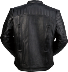 Z1R Artillery Mens Black Leather Motorcycle Riding Street Racing Jacket