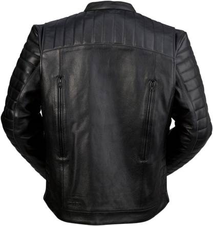 Z1R Artillery Mens Black Leather Motorcycle Riding Street Racing Jacket