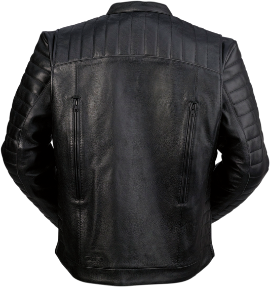 Z1R Artillery Mens Black Leather Motorcycle Riding Street Racing Jacket