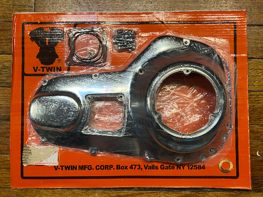 VTwin Chrome Chrome Outer Primary Cover Kit 1985-1988 Harley Touring FXR FLT