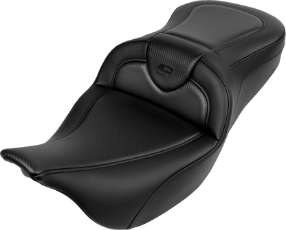 Saddlemen Roadsofa Black Carbon Fiber Gel Seat fits 2008-2024 Harley Touring