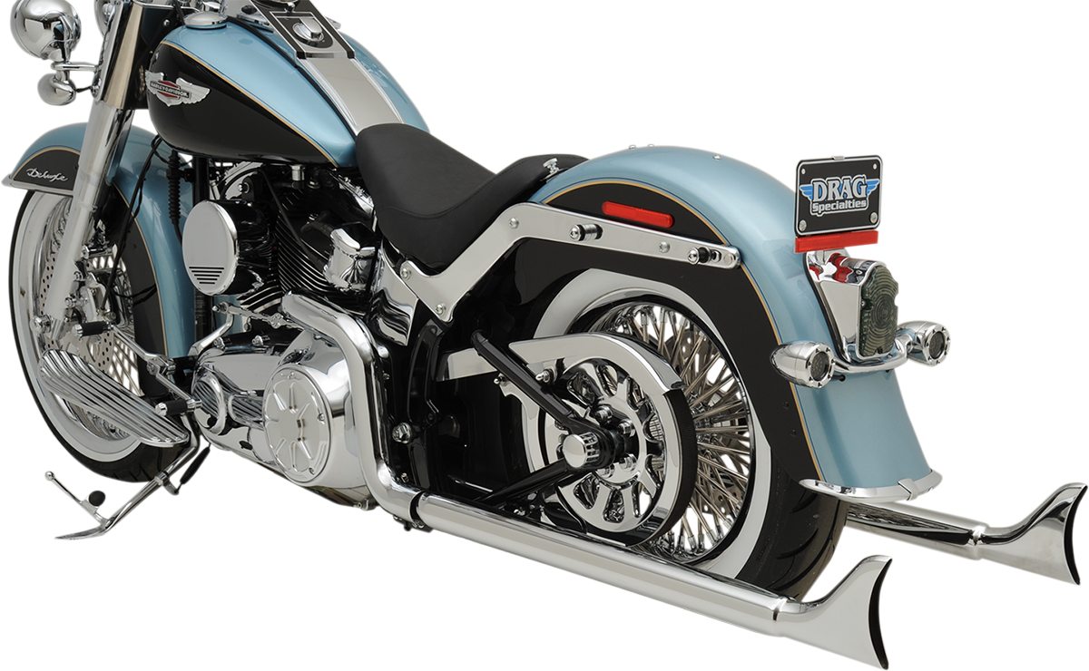 Bassani Chrome 36" Fishtail Exhaust Without Baffles 07-17 Harley Softail FLSTNI