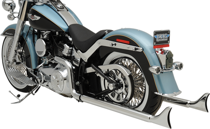 Bassani Chrome 36" Fishtail Exhaust Without Baffles 07-17 Harley Softail FLSTNI