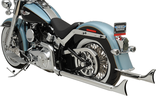 Bassani Chrome 36" Fishtail Exhaust Without Baffles 07-17 Harley Softail FLSTNI