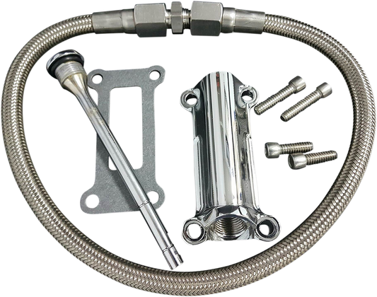 Drag Specialties Chrome Engine Oil Spout Kit 99-01 Harley Touring FLHR FLTR FLHT