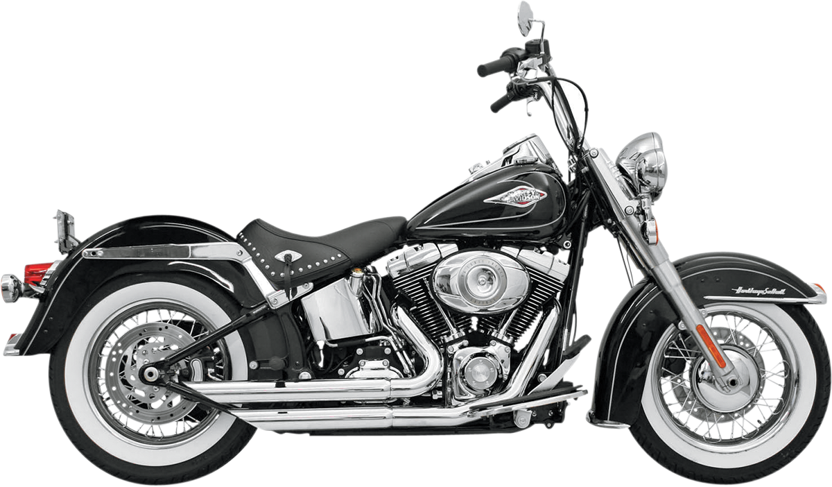 Bassani 2-2 Chrome FireFlight Exhaust for 86-17 Harley Softail FLSTF FXST FLST