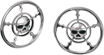 Kuryakyn Chrome Zombie Front Fairing Speaker Grilles 96-13 Harley Dresser 3787