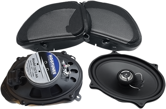 Hogtunes Black 5x7 Front Fairing Speakers 2006-2013 Harley Touring Road Glide