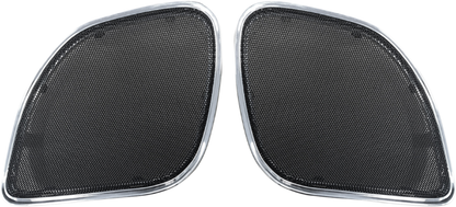 Hogtunes Chrome Trim Front Fairing Speaker Grilles 2015-2023 Harley Road Glide